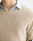 Plaza Taupe Linnen Blend Crew Neck