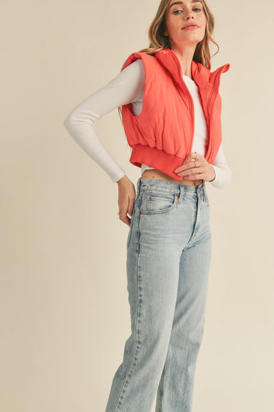 Candy Apple Red Cropped Vest