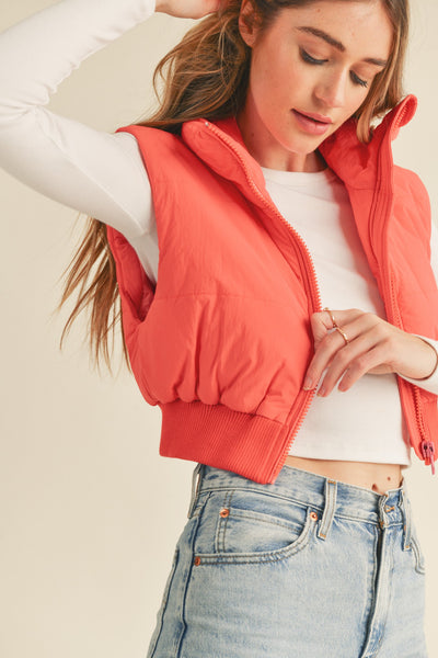 Candy Apple Red Cropped Vest