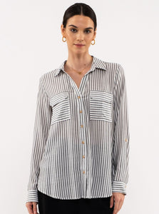 Black Striped Cassidy Blouse