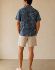 Blue Floral Jacquard Resort Shirt