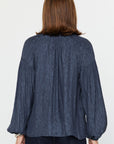 Dark Navy Button Blouse