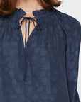 Dark Navy Button Blouse