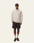 Light Sand Crew Half-Zip Sweater