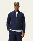 Dark Navy Marseille Seersucker Zipper Jacket