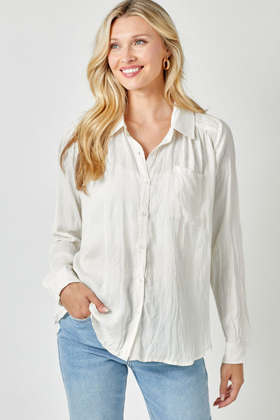 Ivory Charlotte Satin Top