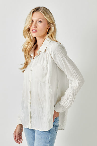 Ivory Charlotte Satin Top