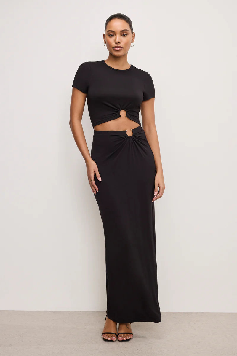 Black Stretch Jersey Top