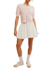 Pale Pink Isla Solid Cardi