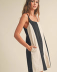 Black & Oatmeal Striped Fiona Dress