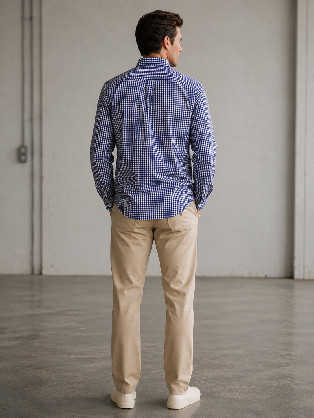 Cobalt Crew Gingham Leeward No Tuck LS Dress Shirt