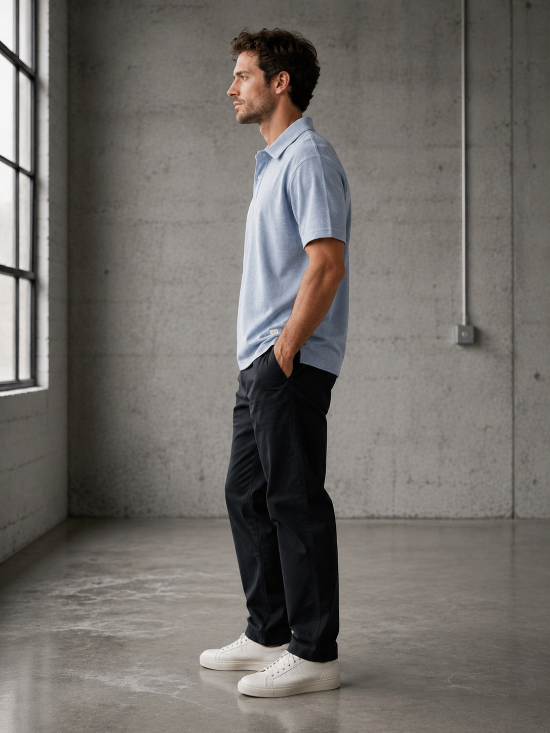 Soft Chambray Hemp Resort Polo