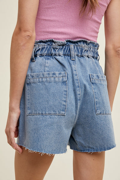 Denim Paperbag Shorts
