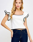 White & Black Elora Top