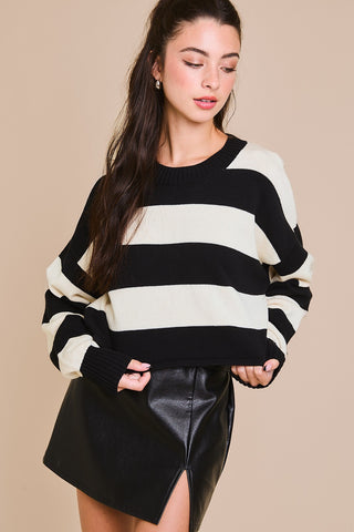 Black & Ivory Breeze Sweater