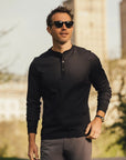 Black Solid Henderson ls Henley