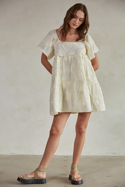 Ivory Textured Sherry Dress