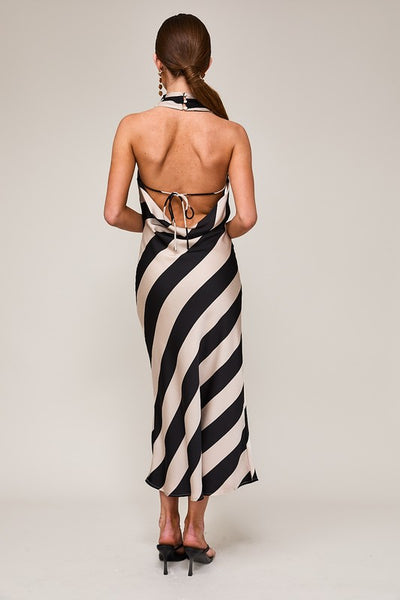 Taupe & Black Stripe Kelli Dress