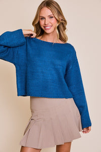 Teal Blue Boxed Sweater