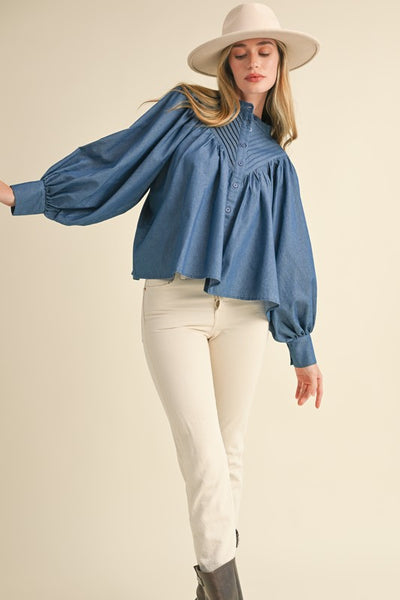 Denim Margaret Blouse