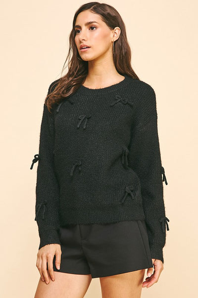 Black Bow Celebration sweater