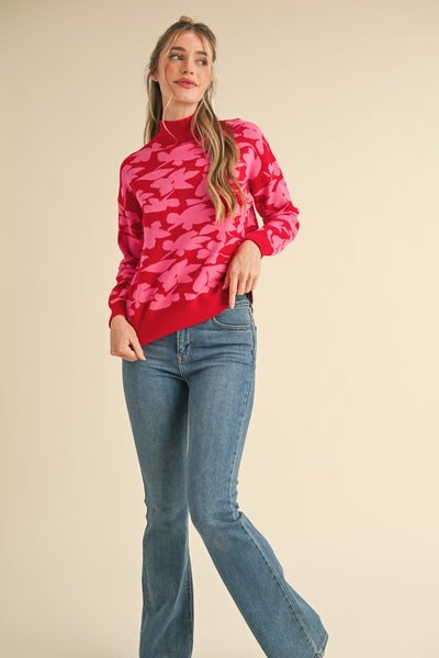 Red & Pink Floral Stacey Sweater