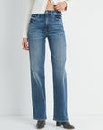 Longer Length Dark Straight Leg Denim