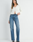 Longer Length Dark Straight Leg Denim