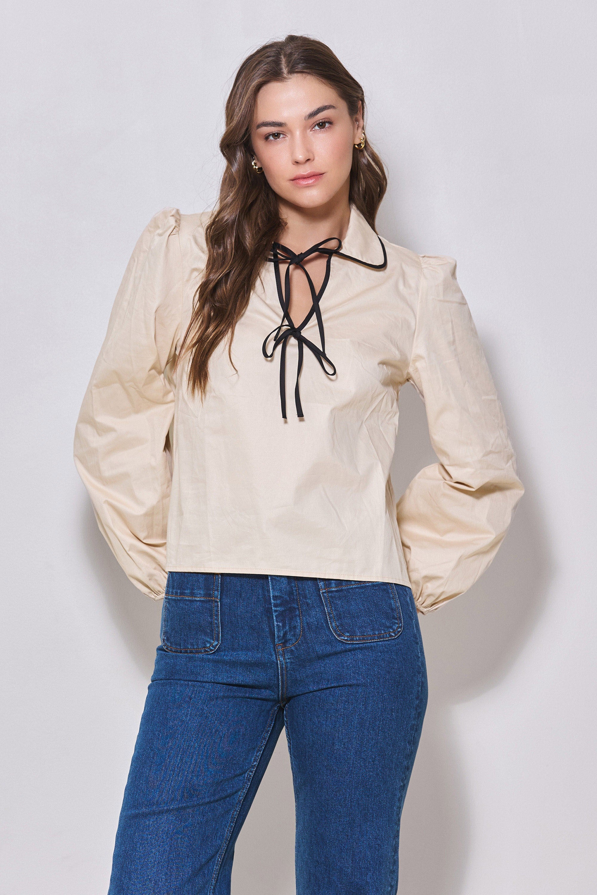 Ecru Bow Deanna Top