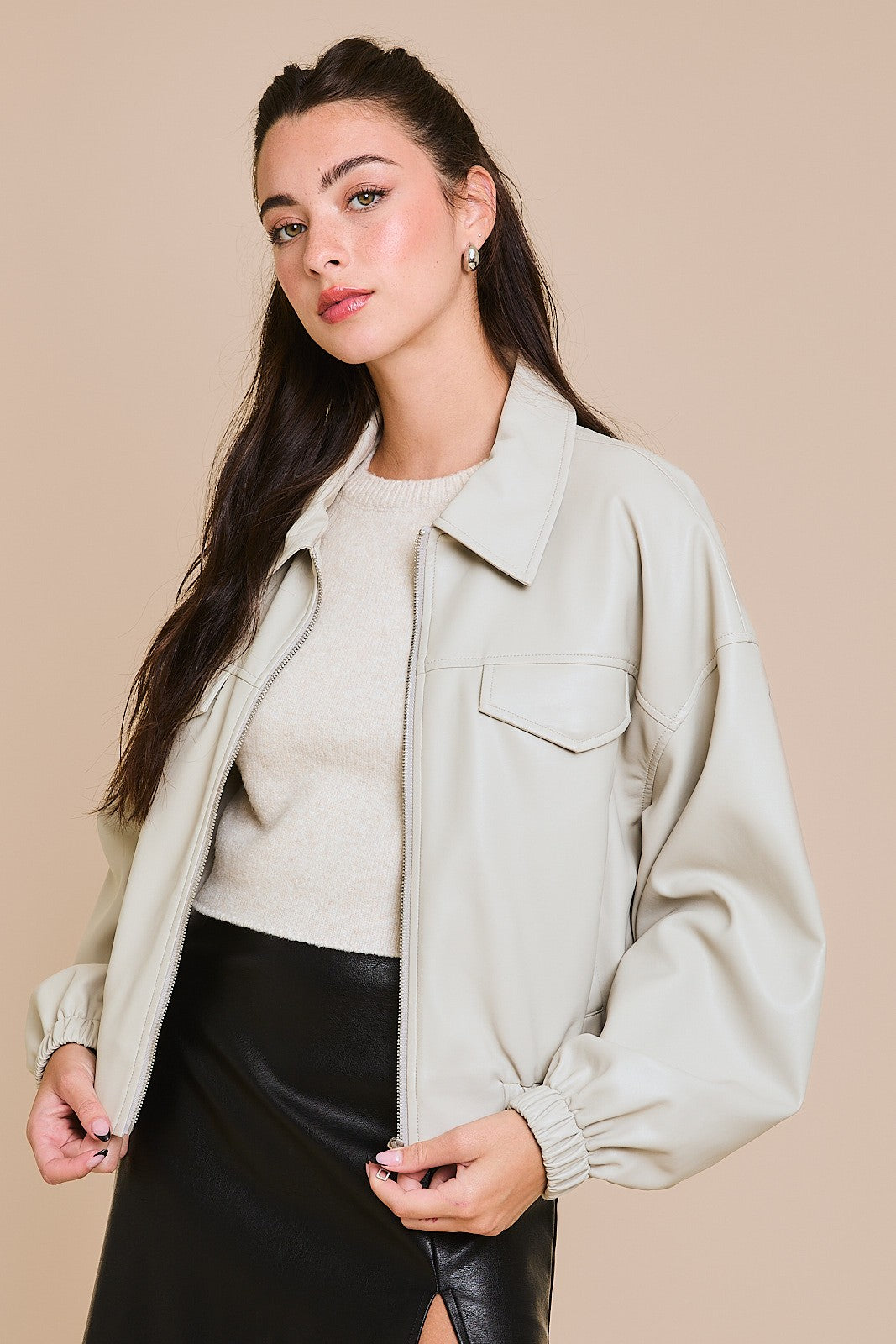 Grey Collared Conley Jacket