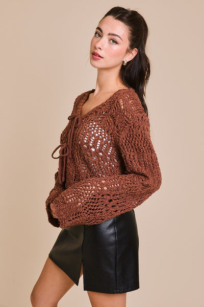 Brown Crochet Ivy Top