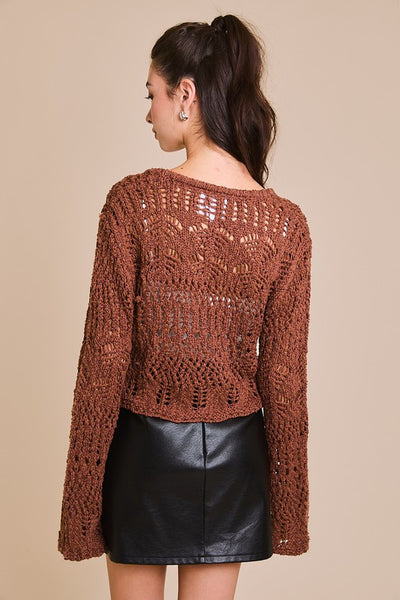 Brown Crochet Ivy Top