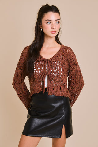 Brown Crochet Ivy Top