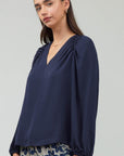 Dark Navy Elegant Blouse