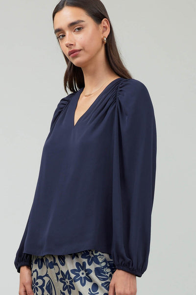 Dark Navy Elegant Blouse