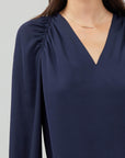 Dark Navy Elegant Blouse