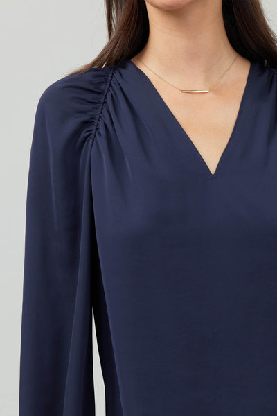 Dark Navy Elegant Blouse