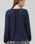 Dark Navy Elegant Blouse