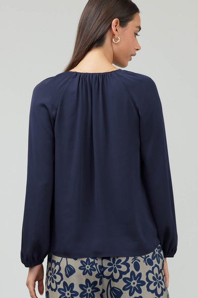 Dark Navy Elegant Blouse