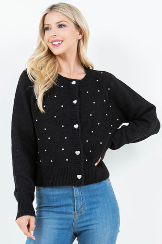 Black Dot Button Cardigan