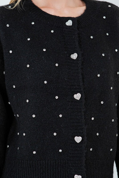 Black Dot Button Cardigan