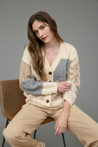 Cream Patchwork Meredith Cardigan