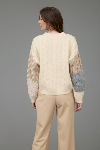 Cream Patchwork Meredith Cardigan