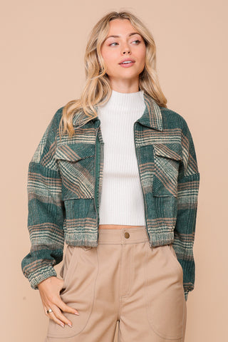 Hunter & Taupe Zip Tally Jacket