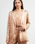 Almond Isabella Satin Blazer