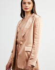 Almond Isabella Satin Blazer