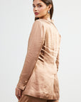 Almond Isabella Satin Blazer