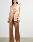 Almond Isabella Satin Blazer