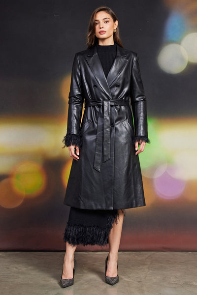 Black Outsider Flare Dress Coat