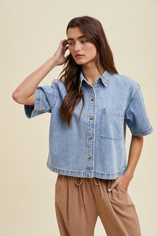 Denim Jayda Pocket Shirt